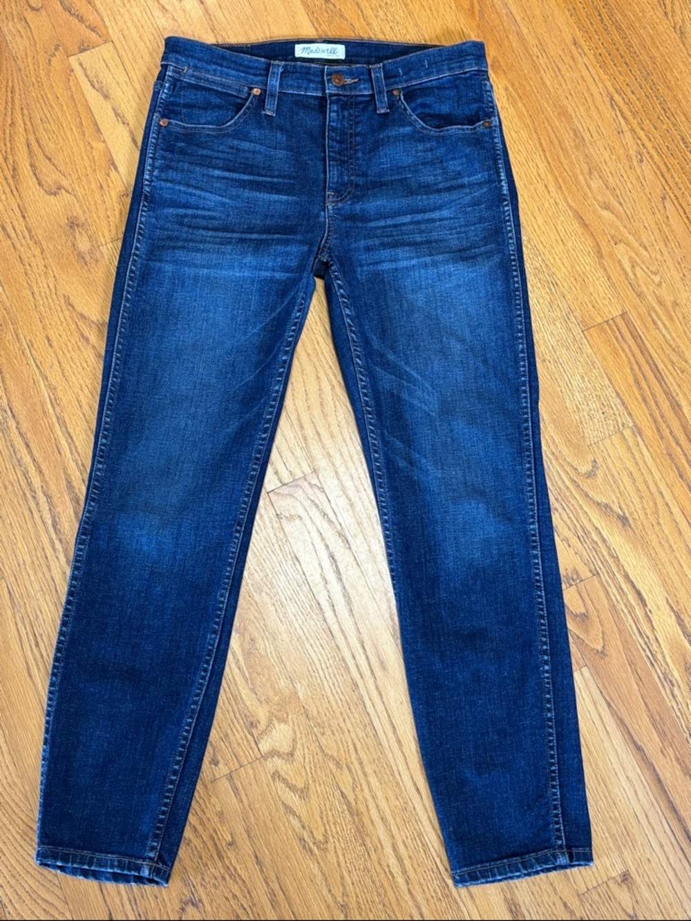 Madewell 9" High Riser Skinny Skinny Crop Stretch Blue Jeans Size W/28 - Picture 2 of 13
